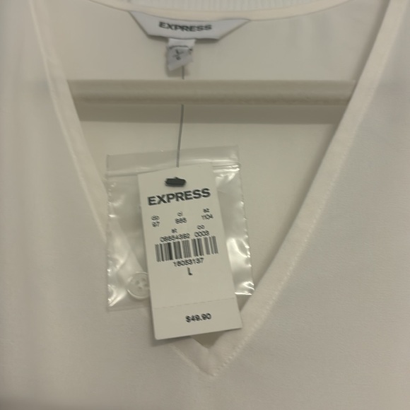Express size large, white sheer long sleeved top - Picture 2 of 2
